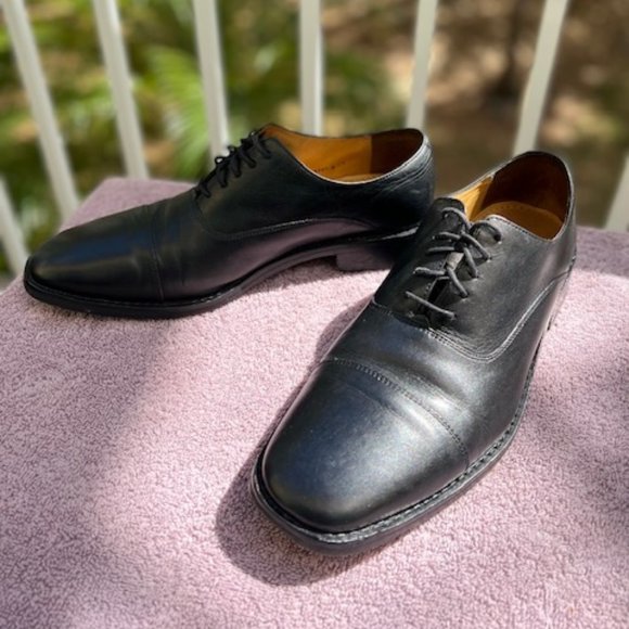 Cole Haan Black Leather Cap Toe  Lace Up Oxfords Size 8.5 main image 4